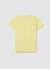 Ovs Kids Yellow Stretch Cotton T-Shirt