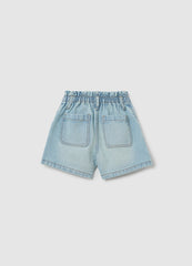 Ovs Light Denim Shorts For Girls In Pure Cotton