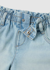 Ovs Light Denim Shorts For Girls In Pure Cotton
