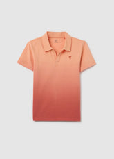 Ovs Short-Sleeved Polo In Pure Faded Orange Cotton
