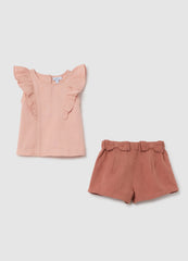 Ovs Summer Set With Cotton And Linen Ruffles For Girls