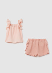 Ovs Pink Set With Ruffled Top And Shorts Fagottino