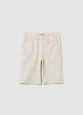 Ovs Beige Linen-Cotton Blend Regular Fit Boy'S Shorts With Two Back Pockets