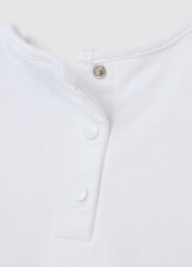 Ovs Girls' White And Pink Cotton Outfit, Regular Fit With Print