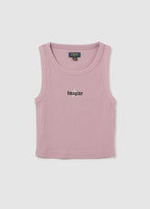 Ovs Girls' Pink Fitted Stretch Cotton Tank Top