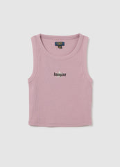 Ovs Girls' Pink Fitted Stretch Cotton Tank Top