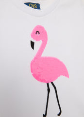 Ovs White Pure Cotton Girl'S T-Shirt Boxy Fit With Print