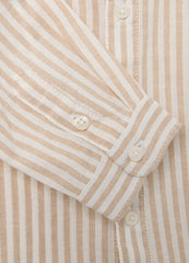 Ovs Multicolour Regular Fit Cotton And Linen Blend Child'S Shirt With Mandarin Collar