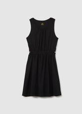 Ovs Girl'S Sleeveless Black Regular Fit Dress In Pure Cotton