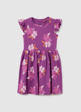Ovs Girls' Multicolour Floral Pure Cotton Dress
