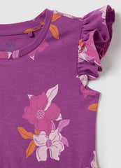 Ovs Girls' Multicolour Floral Pure Cotton Dress