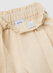 Ovs Girls' Beige Wide-Leg Culotte Trousers In Linen Blend