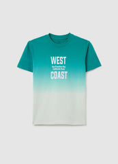 Ovs Boys' Pure Cotton Multicolour Regular Fit T-Shirt With West Coast Graphic