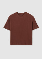 Ovs Boy'S Brown Cotton And Linen Regular Fit T-Shirt