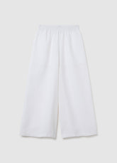 Ovs Girls' Wide Leg White Cotton And Linen Trousers