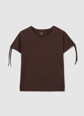 Ovs Women'S Brown Pure Cotton T-Shirt Regular Fit