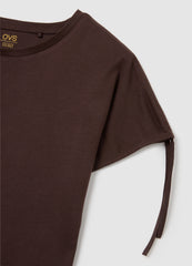 Ovs Women'S Brown Pure Cotton T-Shirt Regular Fit