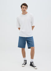 Ovs Men'S Pure Cotton Denim Shorts With Regular Fit And Five Pockets