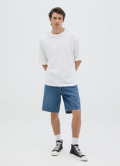 Ovs Men'S Pure Cotton Denim Shorts With Regular Fit And Five Pockets