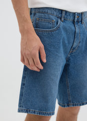 Ovs Men'S Pure Cotton Denim Shorts With Regular Fit And Five Pockets