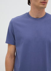 Ovs Men'S Blue Pure Cotton Regular Fit T-Shirt