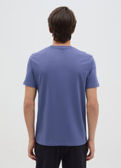 Ovs Men'S Blue Pure Cotton Regular Fit T-Shirt