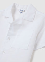 Ovs Newborn Summer Set In White And Brown Linen