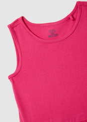 Ovs Girls' Pink Pure Cotton Dress Regular Fit