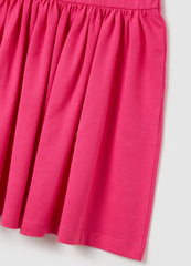 Ovs Girls' Pink Pure Cotton Dress Regular Fit