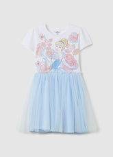 Ovs Girl'S Multi-Colour Cotton Blend Dress, Regular Fit