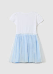 Ovs Girl'S Multi-Colour Cotton Blend Dress, Regular Fit