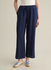 Ovs Piombo Blue Linen Trousers