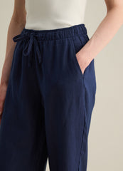 Ovs Piombo Blue Linen Trousers