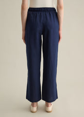 Ovs Piombo Blue Linen Trousers