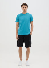 Ovs Men'S Regular Fit Light Blue Pure Cotton T-Shirt