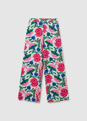 Ovs Women'S Multicolour Pure Cotton Palazzo Trousers, Regular Fit