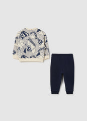 OVS Multicoloured Pure Cotton Superman Sweatshirt And Trousers Set For Children