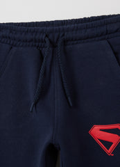 OVS Multicoloured Pure Cotton Superman Sweatshirt And Trousers Set For Children