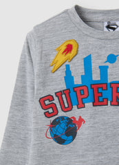 OVS Grey Cotton Children'S Top With Superman