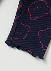 OVS Girls' Blue Stretch Cotton Leggings