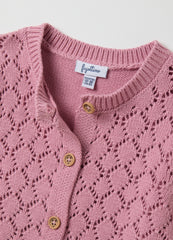 OVS Girls' Pink Pure Cotton Cardigan