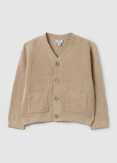 OVS Beige Cotton Blend Children'S Cardigan
