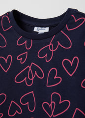 OVS Girls' Blue Pure Cotton Jumper With Regular Fit