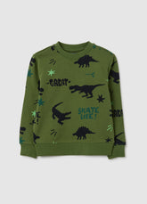 OVS Green Regular Fit Pure Cotton Kids Sweatshirt