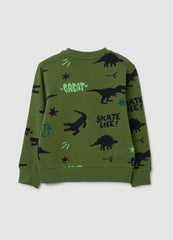 OVS Green Regular Fit Pure Cotton Kids Sweatshirt