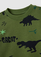 OVS Green Regular Fit Pure Cotton Kids Sweatshirt