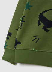 OVS Green Regular Fit Pure Cotton Kids Sweatshirt