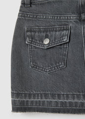 OVS Girls' Pure Cotton Grey Skirt With Rhinestones