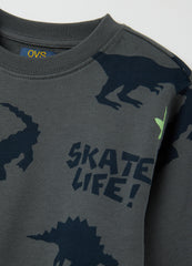 OVS Grey Regular Fit Children'S Sweatshirt In Pure Cotton