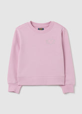 OVS Girl'S Pink Pure Cotton Sweatshirt With Rhinestones